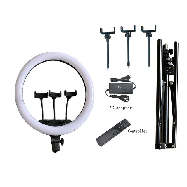 Professional 36/45/54cm 14/18/21 Inch Lamp 45W App Control HSI RGB Color Ring Light 18 Inch with Remote and Tripod Stand