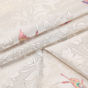 EN STOCK papillon fleur blanc imitation chanson brocart or style ancien Hanfu cheongsam Tang tissu jacquard - Product Image 4