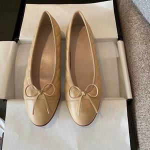 Zapatos Planos de Ballet de Cuero Genuino para Mujer, Diseño Casual con Lazo y Cuadros, Cómodos y Suaves para Primavera - Product Image 2