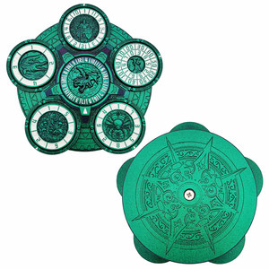 Nuevo Juego de Dados Metálicos de Lujo con Dial Giratorio 7 en <span class=keywords><strong>1</strong></span>, Color Verde Ilusión, de Alta Calidad para Juegos de Mesa D&D - Product Image 2