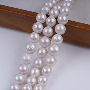 Zhuji Natural Freshwater Pearl Necklace 11-14mm White Edison Round Bead Loose Bead <b>String</b> DIY Jewelry with Pink <b>Gold</b> Colors - Product Image 4