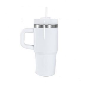 Venta al por Mayor de Tazas de Acero Inoxidable Blancas de 14 oz para Sublimación, con Asa, para Viaje - Product Image 1