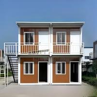 Villa conteneur préfabriquée portable et empilable à deux étages, couleur personnalisée, avec balcon sécurisé, design moderne, bureau