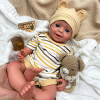 Yumuşak Silikon Anatomik Olarak Doğru Reborn Bebekler 45 cm Erkek Özel Gerçekçi Açık Ağızlı Yenidoğan Bebek ODM Tasarımı Kabul Edilir