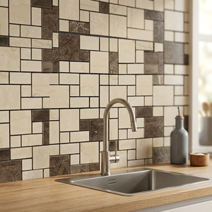 Decorative China Wholesale Cheap Price <b>Backsplash</b> Kitchen Ceramic Porcelain Glazed Mosaic Peel and Stick Wall Decor Glazed <b>Tiles</b> - Product Image 1