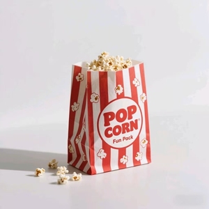 Popular Display-Worthy Durable Eco-Friendly Greaseproof Paper Cinema <strong>Popcorn</strong> Bag Flexo Printing for Snack Time Pizza Sushi - Product Image 1