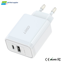 Cargador de Pared Rápido GaN de 35W con Doble Puerto USB A+C, Enchufe KR, para Teléfono Móvil, Adaptador de Viaje para Carga Rápida de Tabletas