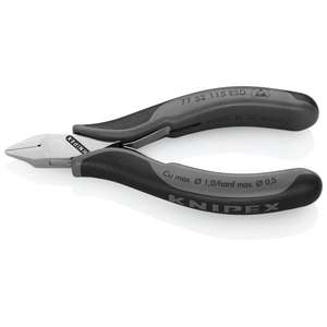 KNIPEX - 77 52 115 ESD Electronics Tête de coupe diagonale polie miroir, poignées avec poignées multi-composants, pointues, tête plate, - Product Image 1