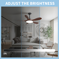 Ventilateur de plafond décoratif LED 56 pouces à 5 pales avec télécommande et moteur DC 6 vitesses pour la maison - Vente en gros