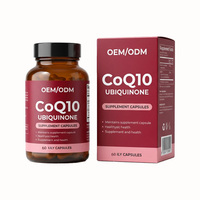 Capsules de CoQ10 à marque privée OEM/ODM, extrait de levure de riz rouge, vitamine B3, soutien cardiovasculaire, antioxydant, pour femmes enceintes