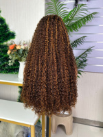 Peluca rizada pixie 13*4 sdd de cabello humano 100% natural de alta densidad