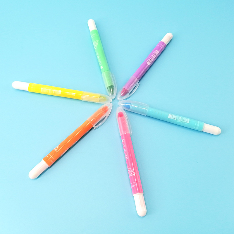 Set 6 Penne Gel Colorate Con Evidenziatore – Penne Nere Retrattili 0,5 Mm, Design Fiori Viola, Per Studenti E Journaling - 2