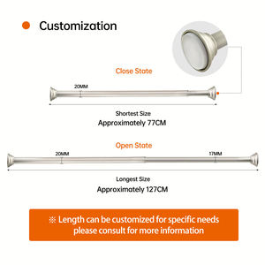 <span class=keywords><strong>Tringle</strong></span> <span class=keywords><strong>à</strong></span> vêtements télescopique en acier inoxydable Chuangsheng de haute qualité, sans perçage, <span class=keywords><strong>à</strong></span> tension par ressort métallique - Product Image 6