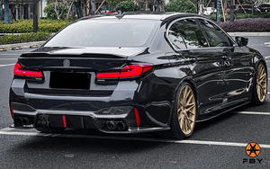 Led sợi Carbon 3D phong cách phía sau Bumper Lip cho BMW 5 Series <span class=keywords><strong>G30</strong></span> F90 M5 2020 + sợi carbon khuếch tán cơ thể Kit - Product Image 3