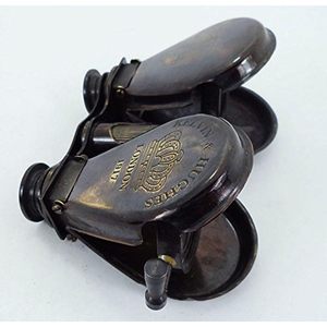 Binocular de latón plegable de bolsillo antiguo, telescopio de vidrio espía de doble hoja recién hecho para regalos y coleccionables - Product Image 4