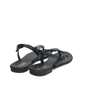 Grendha Women's <b>Flat</b> <b>Sandal</b> Black T-Strap Beaded Design Casual Wear - Product Image 3