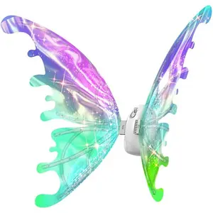 Ailes de papillon étincelantes électriques retour spectacle habiller jouet fleur fée jeu de rôle semblant jouet aile pour les filles avec lumière et musique