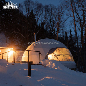 सड़क पर पीवीसी Prefab Glamping गुंबद घर तम्बू होटल लक्जरी बाथरूम सूरज की रोशनी विंडोज के साथ Geodesic गुंबद तम्बू - Product Image 6