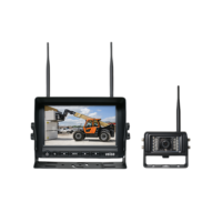 Kit de caméra de recul numérique sans fil pour pelle Caméra de recul étanche IP69K et écran quadruple 7 pouces avec DVR