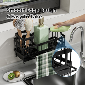 Staccabile in metallo resistente alla ruggine porta spugna Organizer lavello da cucina Caddy per accessori di stoccaggio - Product Image 5