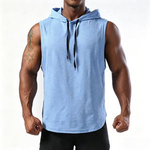 Débardeur de sport respirant à capuche pour <span class=keywords><strong>homme</strong></span>, gilet de sport décontracté sans manches, haut léger à séchage rapide pour l'entraînement et le <span class=keywords><strong>jogging</strong></span> - Product Image 3
