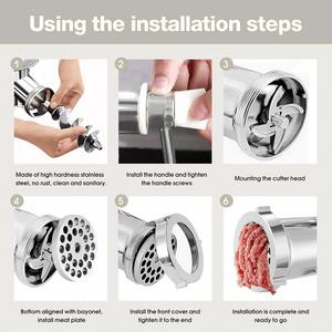 Manual Stainless Steel Meat Grinder Sausage Maker Table Mount Pork Mincer Sausage Stuffer Make Homemade Patties Tool - Product Image 5