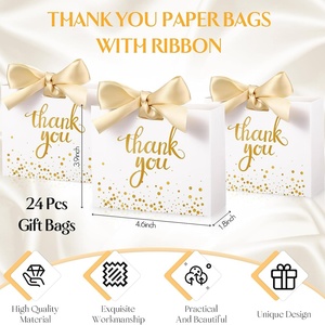 Customize Design Kraft Fancy Wedding Gift Paper <b>Bags</b> <b>Craft</b> Shopping PPackaging Paper <b>Bags</b> With Exquisite Ribbon - Product Image 6