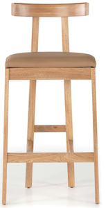 Tex Counter <b>Stool</b> Solid Rosa Morada, Top Grain Leather <b>Black</b> Rosa Morada, <b>Black</b> Leather or Natural Rosa Morada, Natural Leather - Product Image 4