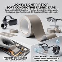 Ruban en tissu conducteur souple et léger Ripstop pour la connexion à la terre des composants internes des casques VR, des montres connectées et des lunettes AR