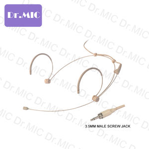 Manos libres Color beige macho tornillo enchufe diadema micrófono para transmisor inalámbrico - Product Image 5