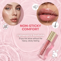 Op maat gemaakte veganistische aardbeiroze transparante fruitverzorgende private label lipgloss smaakolie kleurveranderende lipolië