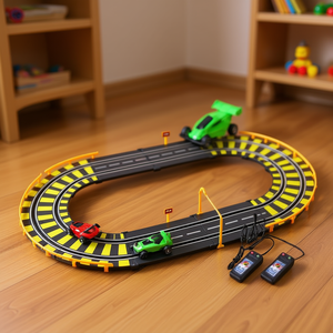 Pista Gran Premio RC Race Track 81x47 Cm With 2 Cars And <b>Remote</b> Controls For Kids Racing Fun - Product Image 3