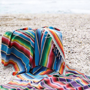 Manta de Algodón Tejida Gruesa Ecológica - Manta de Yoga y Playa con Borlas Estilo Mexicano, Logotipo Personalizado - Product Image 2