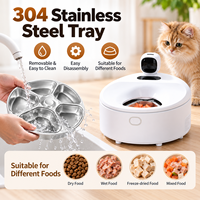 Distributeur de nourriture pour animaux de compagnie avec contrôle de la température par semi-conducteurs, refroidissement et chauffage, surveillance vidéo et enregistrement, certifié CE FCC RoHS, OEM ODM, pour chats et chiens