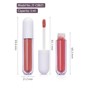Brillo Labial Orgánico Antiadherente, Brillo Labial Personalizado, Tubo de Lápiz Labial Cuadrado de Vidrio con Fondo Grueso, Maquillaje para Fiestas, OEM, ODM - Product Image 6