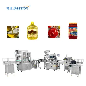 Máquina de embalagem automática garantida, qualidade, azeite de molho de soja, azeite, tampão, etiquetas, linha de produção de embalagem