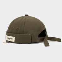 Casquettes de sport rétro sans visière pour femmes, version coréenne, avec étiquette lettre anneau en fer, style hip-hop, casquette docker pour hommes et femmes