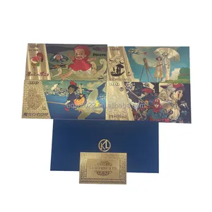 Art Collection Gift Miyazaki Hayao Anime Figure 100 Plastic 24k Gold Plated Foil Commemorative Bankote