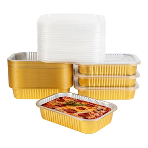 Boîte alimentaire en feuille d'or en gros, différentes tailles, personnalisable, haute qualité, faible coût, boîte à spaghetti jetable avec différents couvercles - Product Image 1