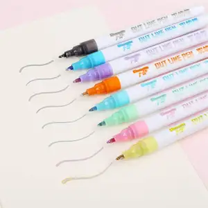 Double-Line Contour Pen Gift Card Writing Drawing Double Line Outline Pen DIY Poster Contour Pen Suitable for Gift