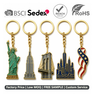 Llavero de Recuerdo de la Ciudad de Nueva York, Estatua de la Libertad, Empire State, Puente de <span class=keywords><strong>Brooklyn</strong></span>, Skyline, Llavero de Metal, Regalo de Viaje de EE. UU. - Product Image 1