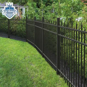 Galvanized Wrought Iron Tubular Garden Picket Fence Ornamental Industrial Metal Fence Garden Fence Panel Outdoor Backyard