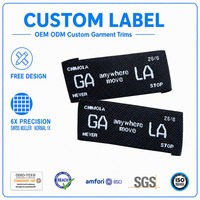 Étiquette principale tissée à bord découpé au laser, panneau de logo pour vêtements, pour marques de boutiques, blazers scolaires, fournisseur d'identité de marque, vente en gros