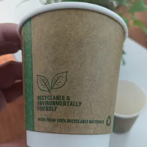 Kapaklı kahve sıcak içecekler için özel bardaklar tek kullanımlık çift duvar kağıdı bardak