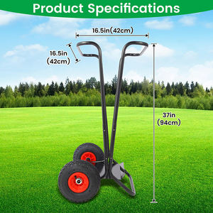 Porte-sac <span class=keywords><strong>poubelle</strong></span> en métal JH-Mech durable 33-65 gallons grandes roues support de sac <span class=keywords><strong>poubelle</strong></span> en acier <span class=keywords><strong>sur</strong></span> roues pour le nettoyage de la pelouse - Product Image 2