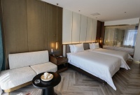 Ensemble de meubles de chambre à coucher en bois de haute qualité, taille king size, pour hôtel