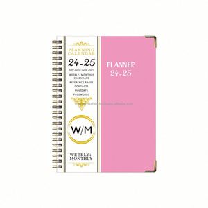 Agenda de luxe en cuir spirale A5 2024, carnet de notes de bureau, journaux, bloc-notes personnalisé avec logo pour enseignants et étudiants - Product Image 3