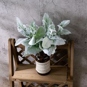 Fleur artificielle CallaFloral Feuille d'argent, branche unique, verte, pour décoration intérieure et artisanat - Product Image 1