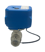 Vanne à boisseau sphérique électrique mini en PVC-U 1/2'', 3/4'', 1'' avec joint EPDM, raccord NPT, OEM TOYI TM0 pour conduite d'eau domestique