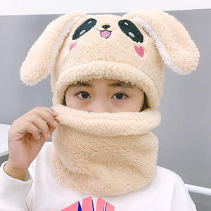 Cute Kids peluche Bunny Rabbit Ear Hat Skull Cap scaldacollo cappello invernale e sciarpa per bambini - Product Image 5